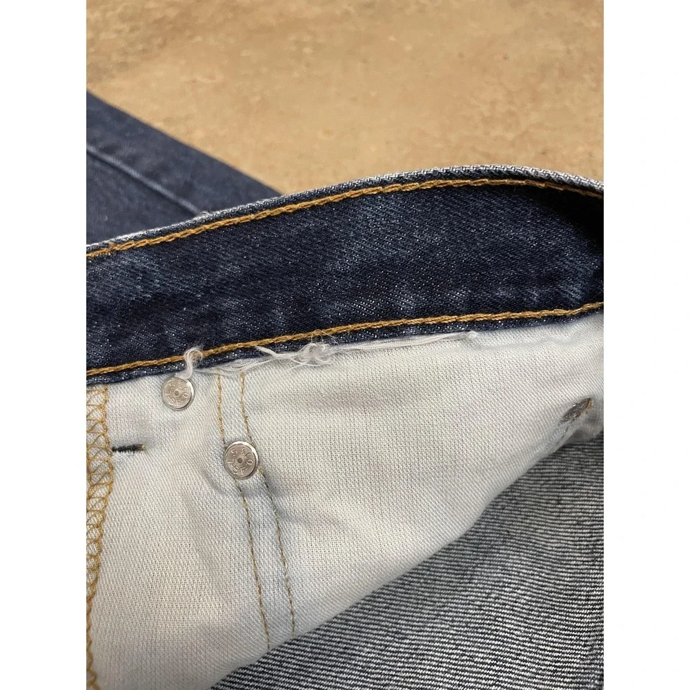 Levis 505 Jeans Mens 36x30 Dark Wash Blue Denim Regular Straight Leg‎ Zip Fly